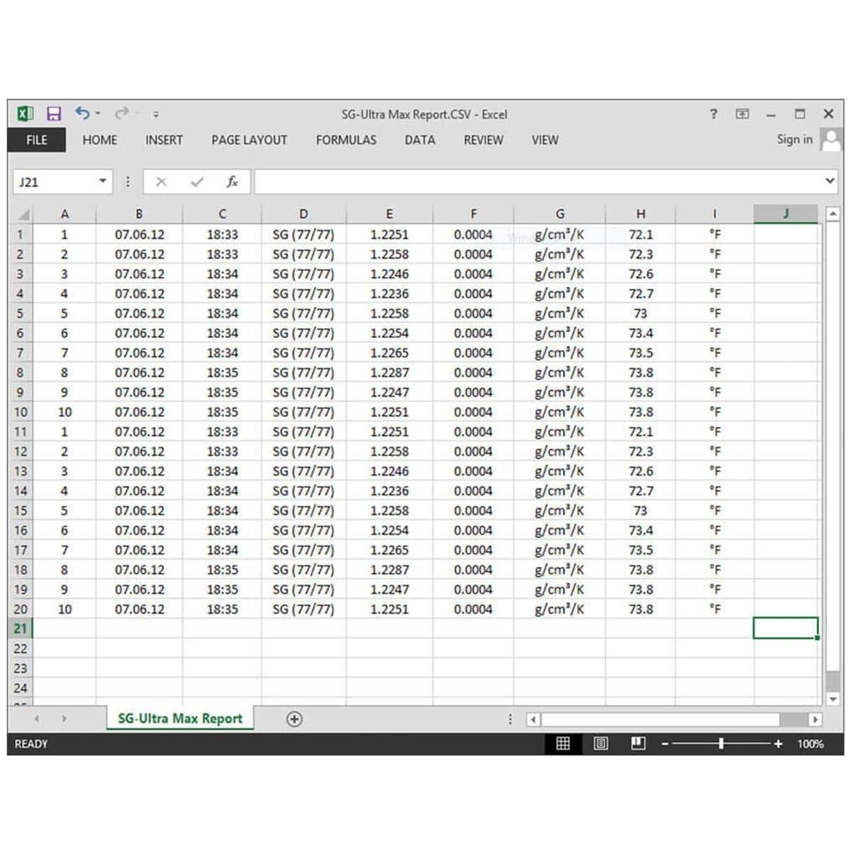 Screen shot of Eagle Eye Power Solutions Sg-Ultra Max report